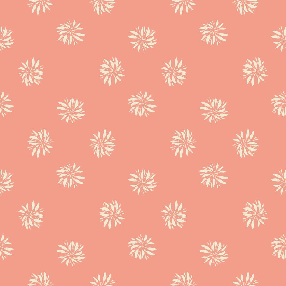 weiße kleine Blattschattenbilder nahtloses nettes Muster. Hintergrund im botanischen Stil mit rosa Pastellhintergrund. vektor