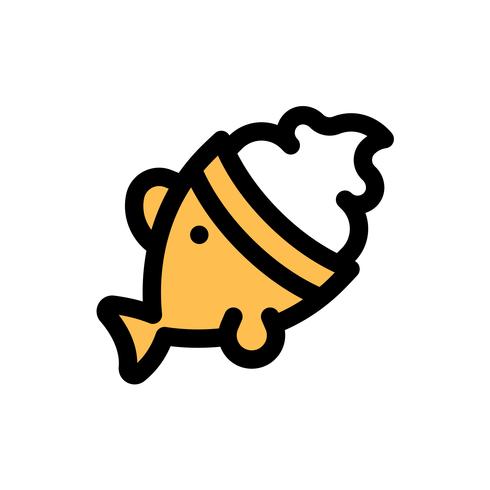 Fish-Shaped Ice Cream Vector, godis fylld ikon redigerbar disposition vektor