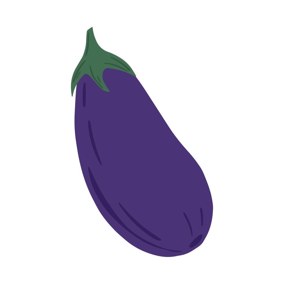 aubergine i handritad stil isolerad på vit bakgrund. doodle aubergine grönsak. vektor