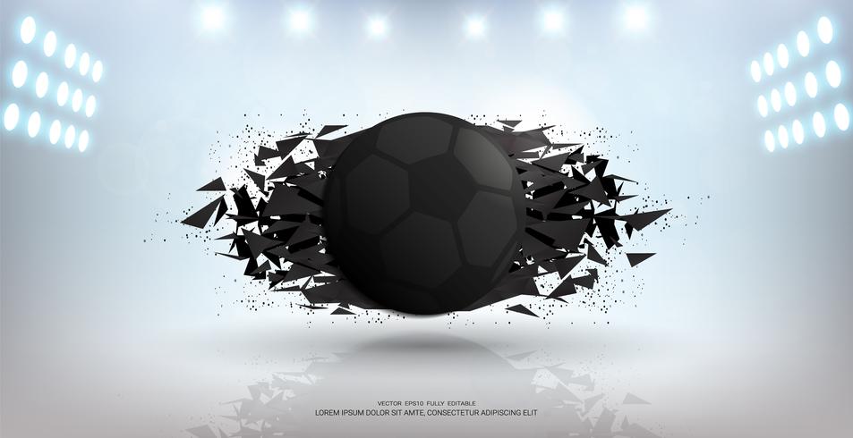 Sport banner bakgrund, Realistisk grafisk design 3d boll element med kopia utrymme för presentation mockup mall. vektor