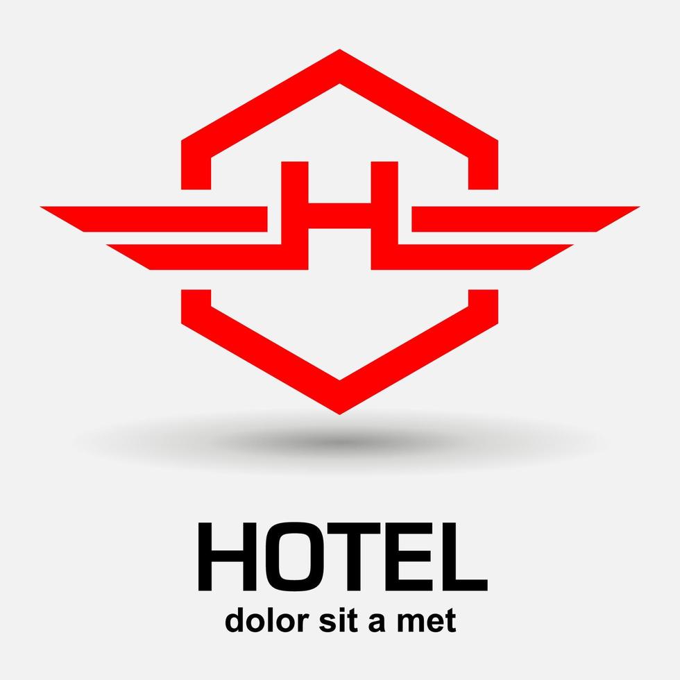 logotyp med bokstaven h på hexagon bakgrund vektor