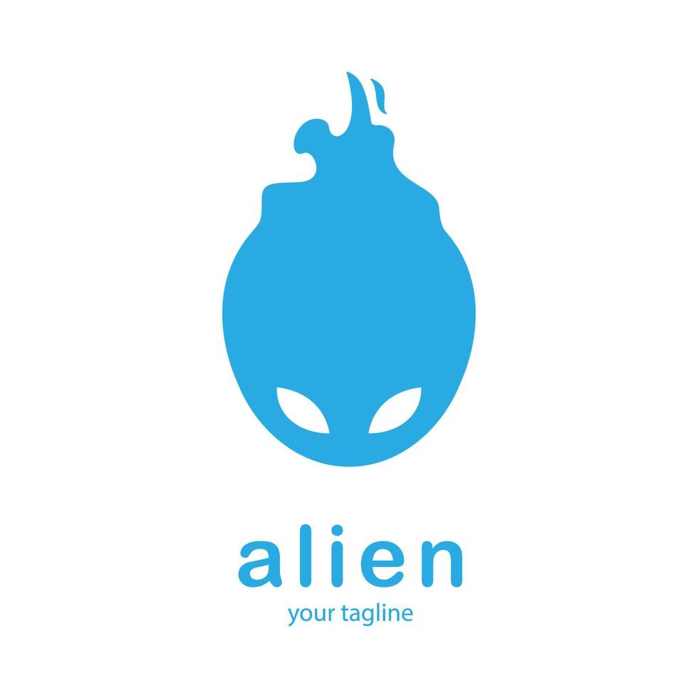 blaues Alien-E-Sport-Logo einfarbig vektor