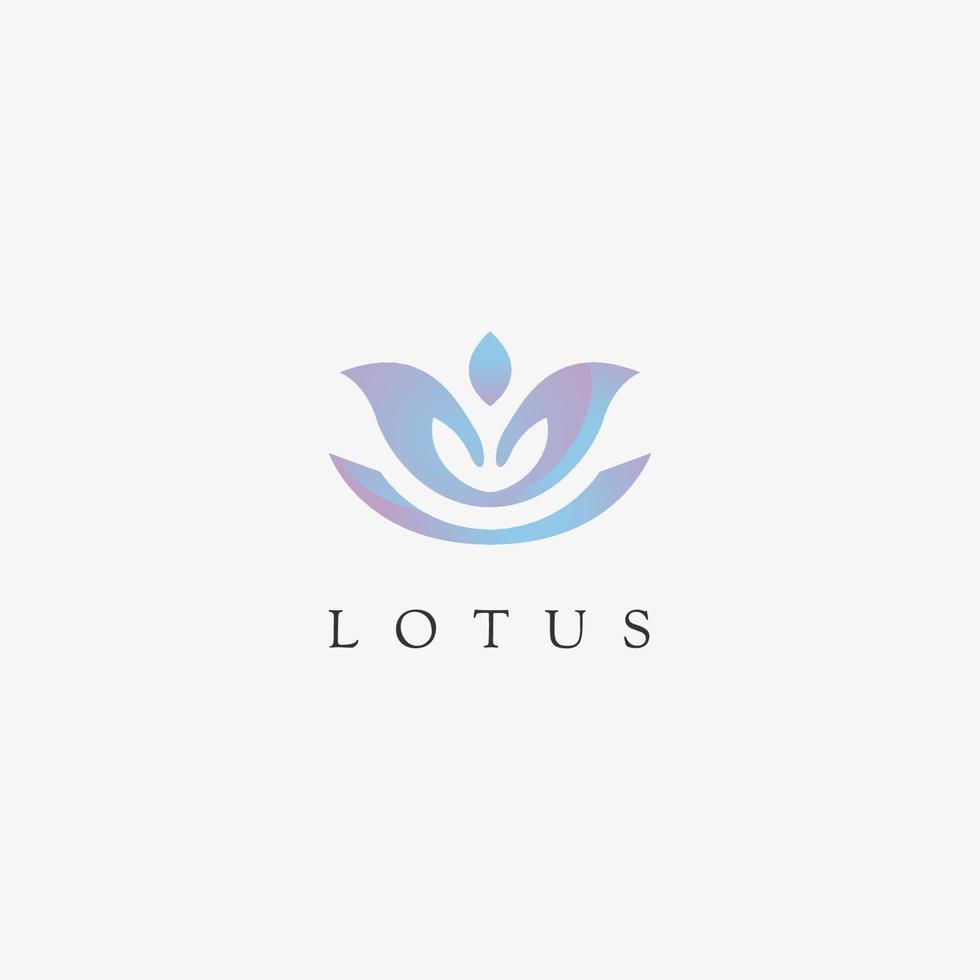 Einfaches, elegantes Lotus-Psychologie-Logo mit beruhigender Farbdesign-Logo-Inspiration vektor