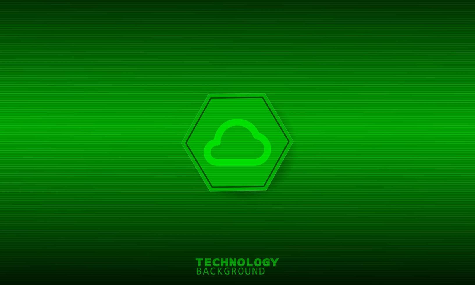 ein leuchtendes grünes Symbol in einem grünen Sechseck. Geschäfts-, Technologie-, Internet- und Netzwerkkonzept. vektor