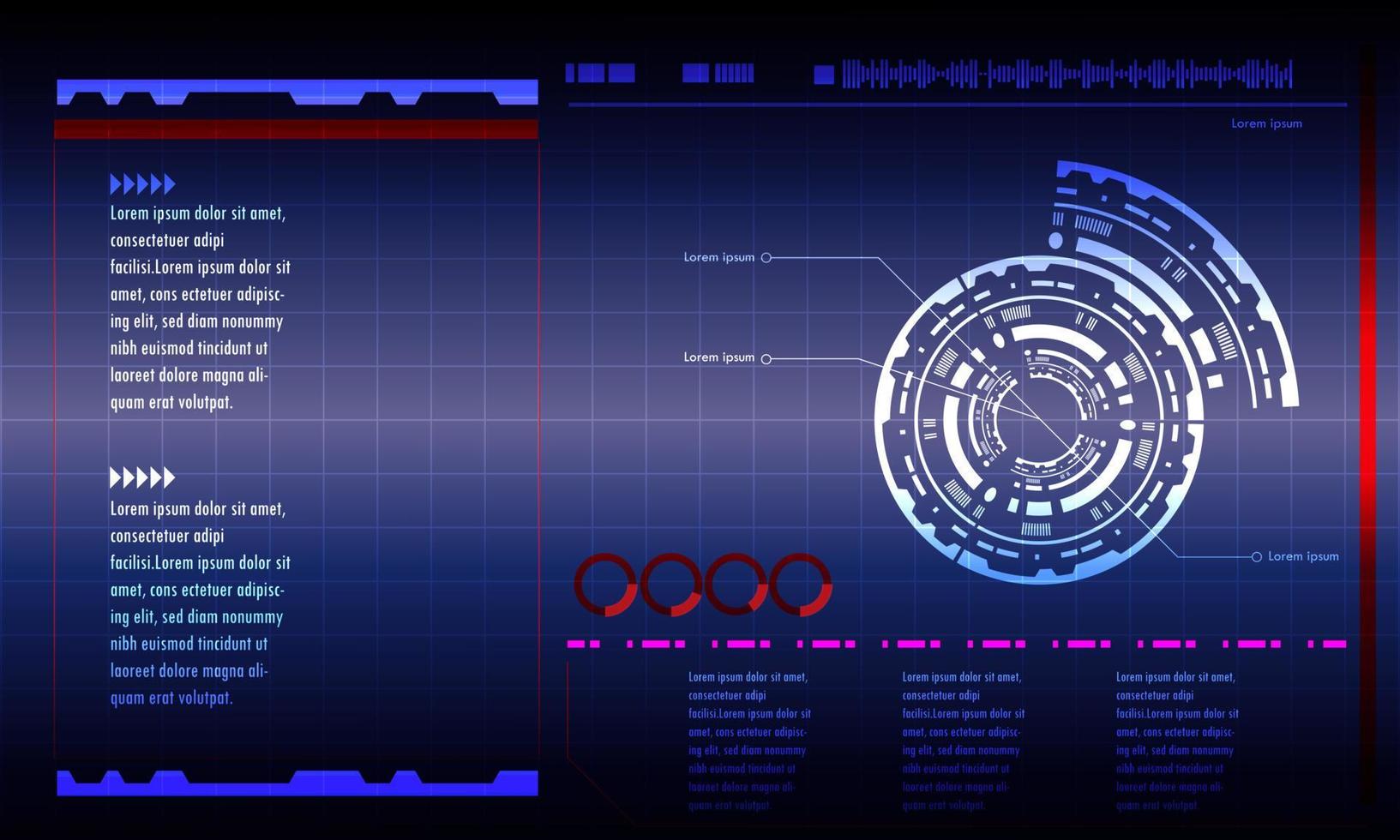 futuristischer abstrakter technologiehintergrund. Vektor-Tech-Kreis und Technologie-Hintergrund. vektor