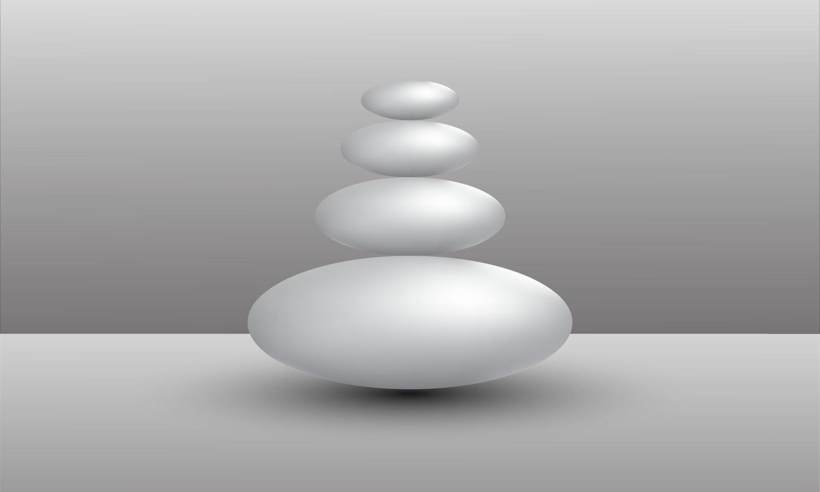 3D-illustration av bollar av olika storlekar som hänger i rymden. 3D-rendering isolerad på vit bakgrund. vektor