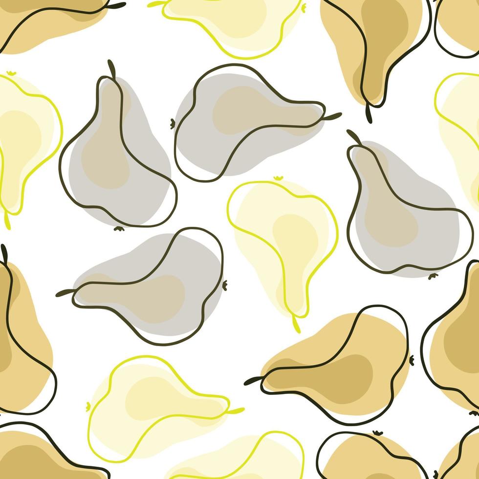 slumpmässigt sömlöst mönster med beige och blå ekologiska päronsilhuetter. isolerat tryck. organiska former. vektor