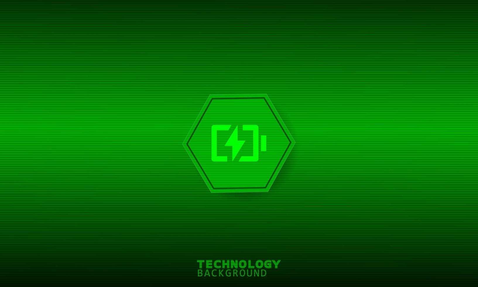 Batteriewagen-Symbol im grünen Sechseck mit grünem Hintergrund. vektor