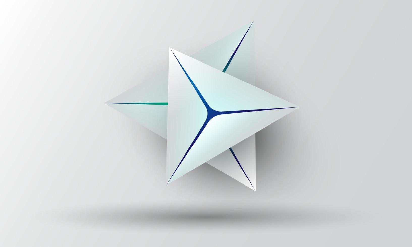 abstraktes weißes Dreieck 3d formt Hintergrund. digitales Technologiekonzept des Illustrationsvektordesigns. vektor