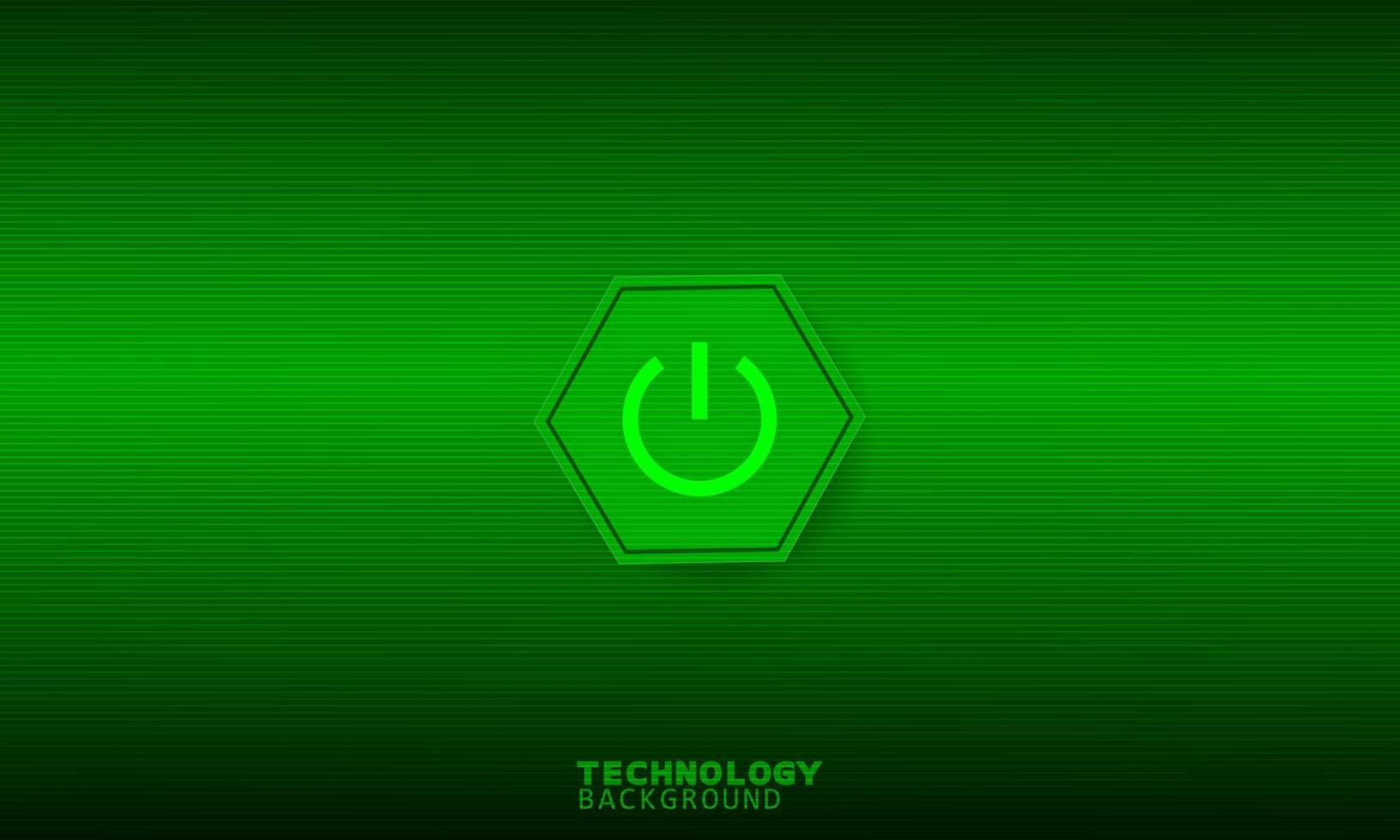 Power-Symbol im grünen Sechseck mit grünem Hintergrund. vektor