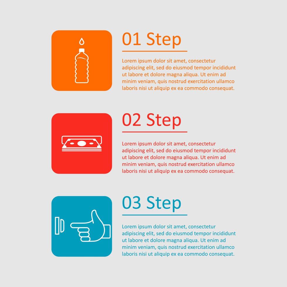 Benutzerhandbuch. Bedienungsanleitung Infografik. Regeln für die Verwendung Trinkwassermaschine. Vektor