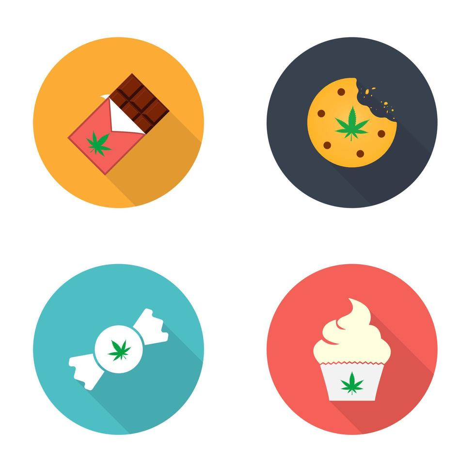 cannabis ätbara koncept ikon. marijuana infunderad mat, hampa snacks idé. söt cannabis illustration vektor