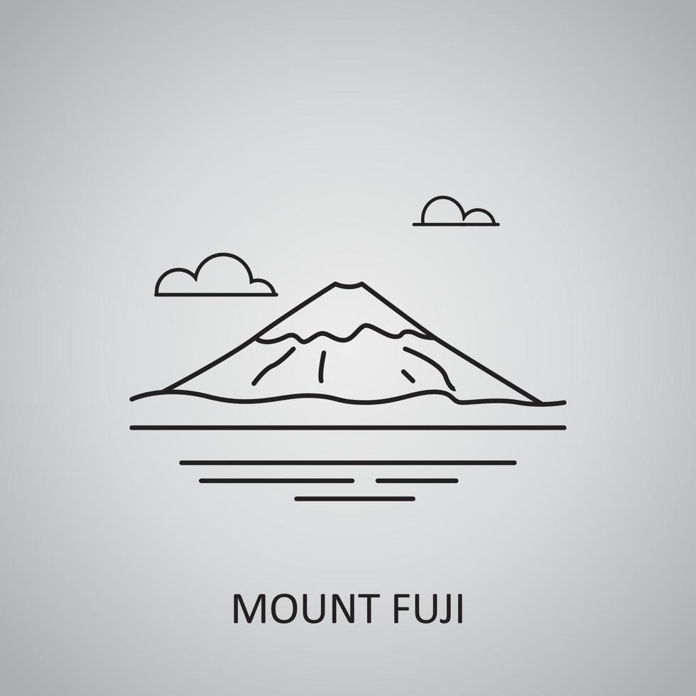 Mount Fuji i Japan, Honshu-ikonen. berget fuji på vintern. japanskt landskap vektor