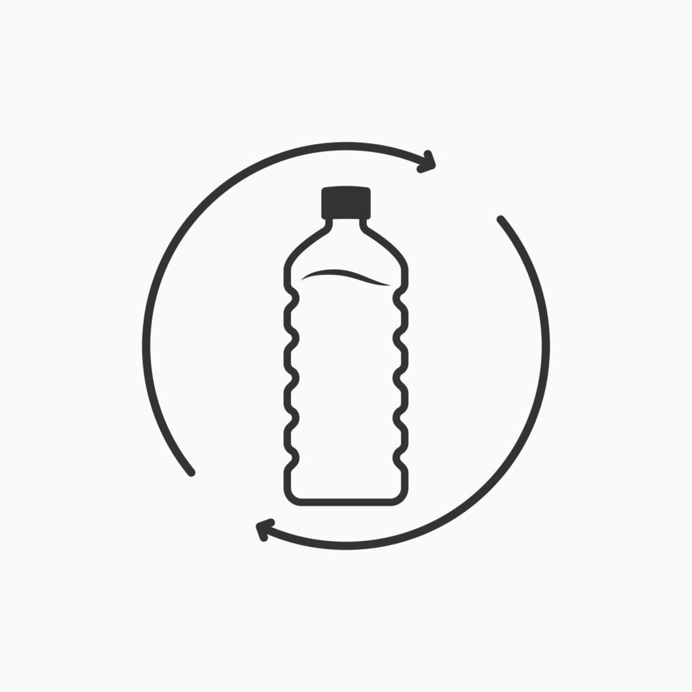 Symbol für die Linie der Plastikflasche recyceln. Recycling-Vektor für Kunststoffprodukte vektor