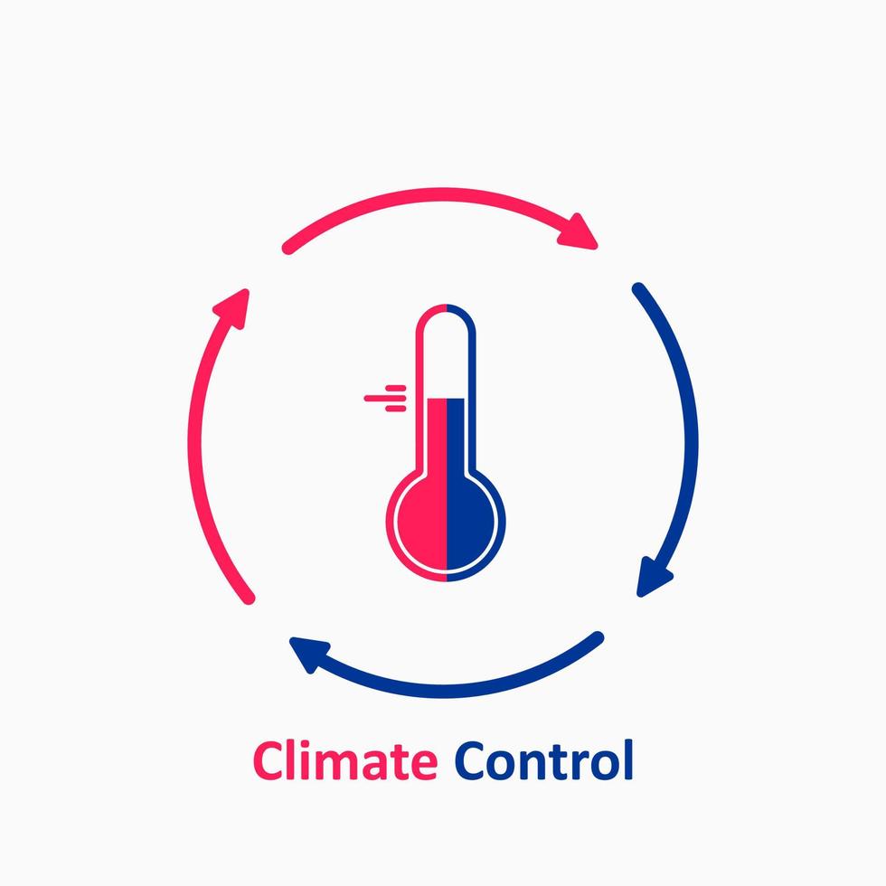 Kühl- und Heizsystem. Thermometer-Symbol. Klimaservice. Symbol für die Klimatisierung. Vektor