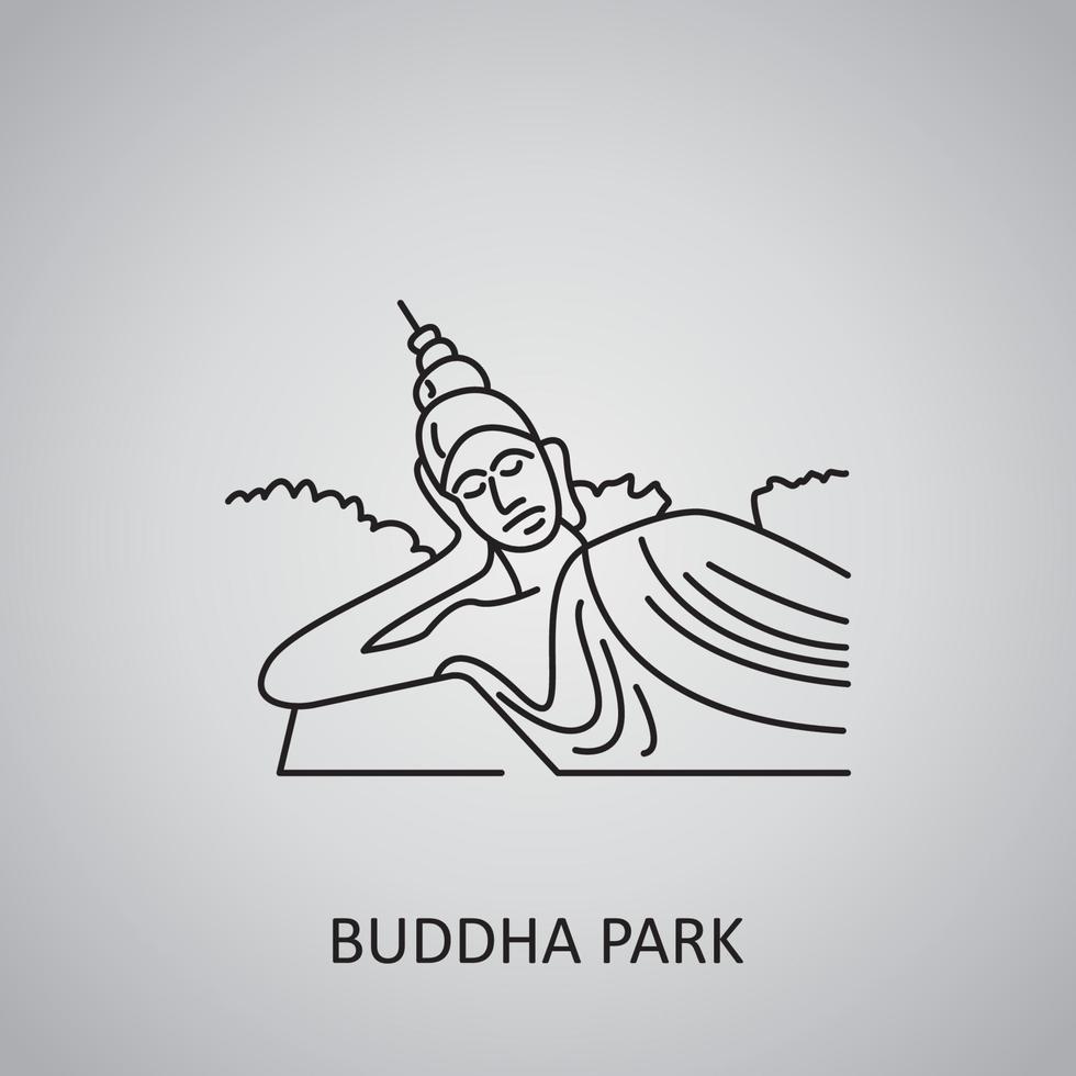 buddha park i laos, vientiane. buddha staty ikon vektor