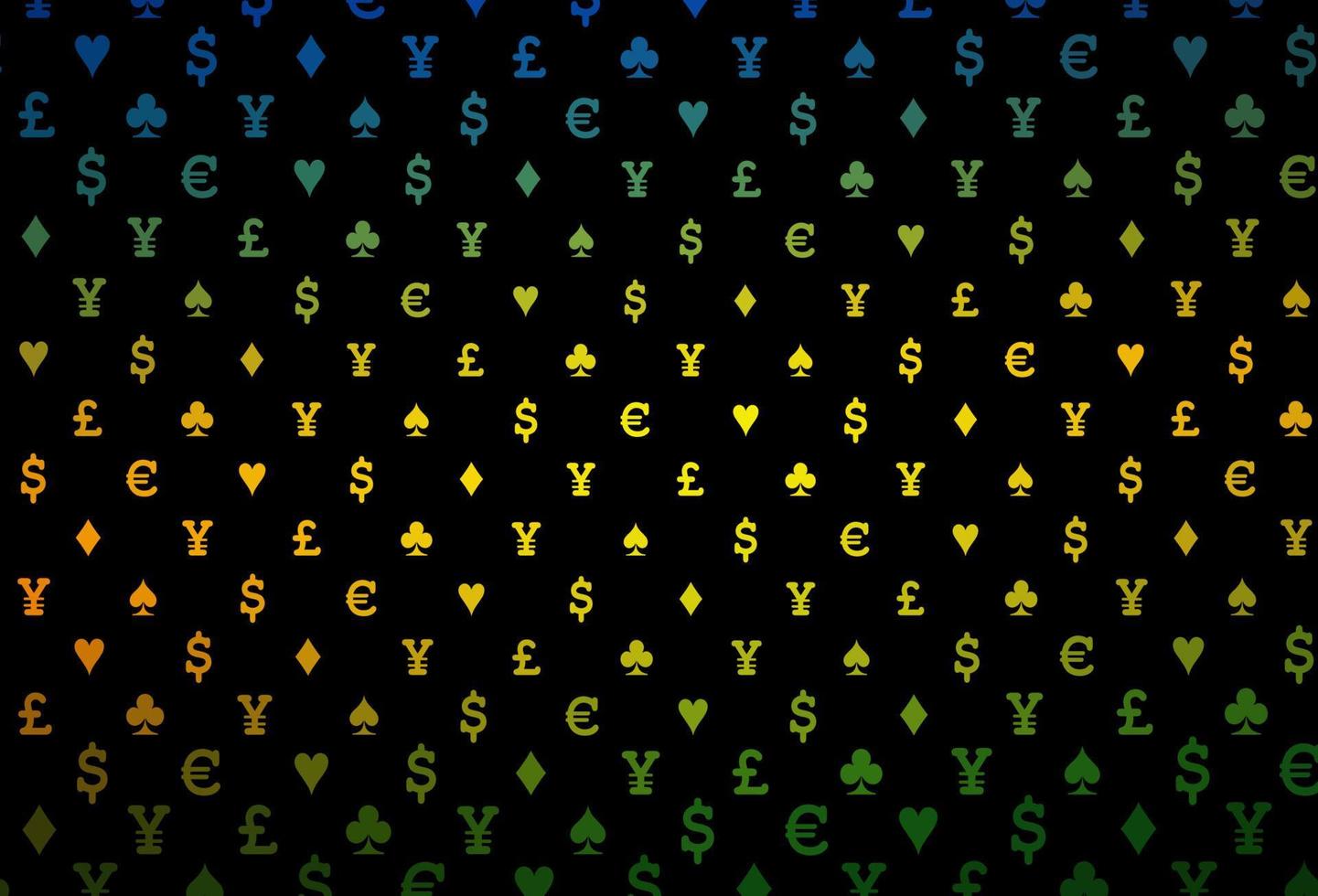 dunkelrosa, gelbes Vektorcover mit Glücksspielsymbolen. vektor