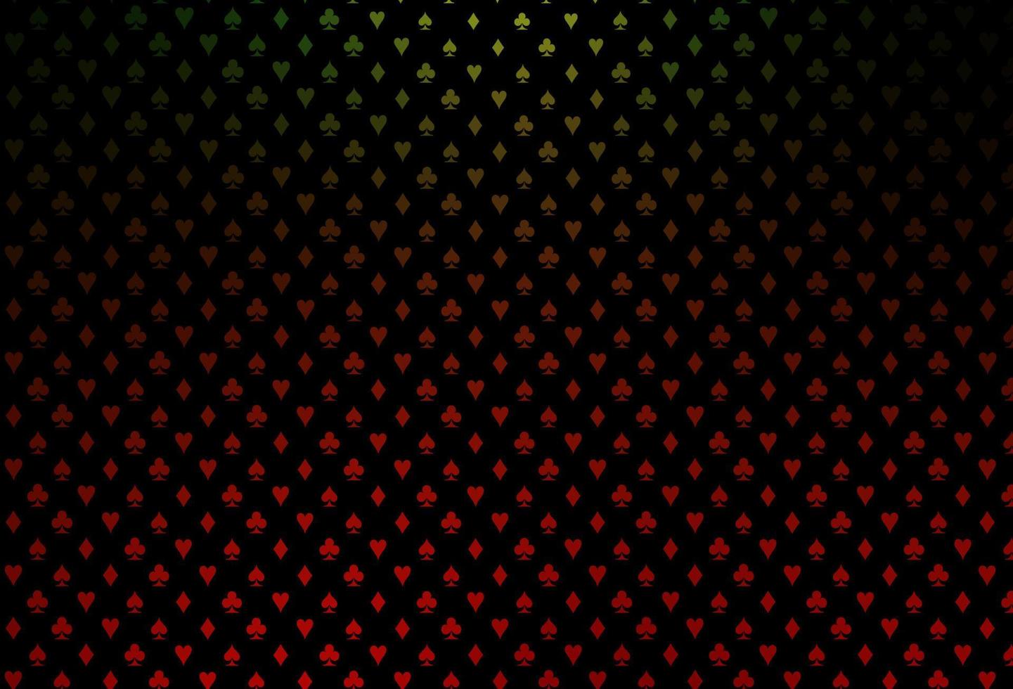 mörkgrön, röd vektormall med pokersymboler. vektor