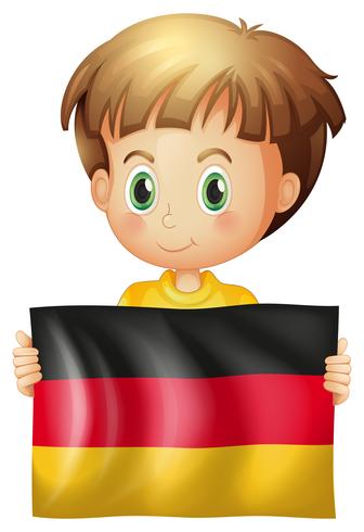 Glad pojke med flagga i Tyskland vektor