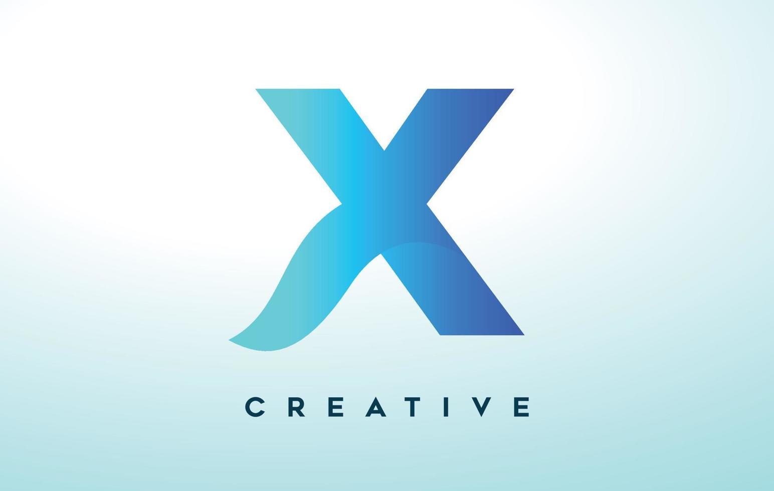 blaues x-Buchstaben-Logo-Design mit stilisiertem Look und modernem Design für Firmenlogo vektor