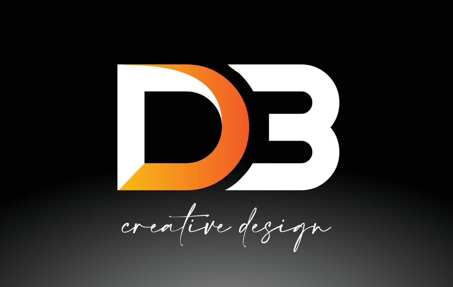 db-Brief-Logo mit weißgoldenen Farben und minimalistischem Design-Icon-Vektor vektor