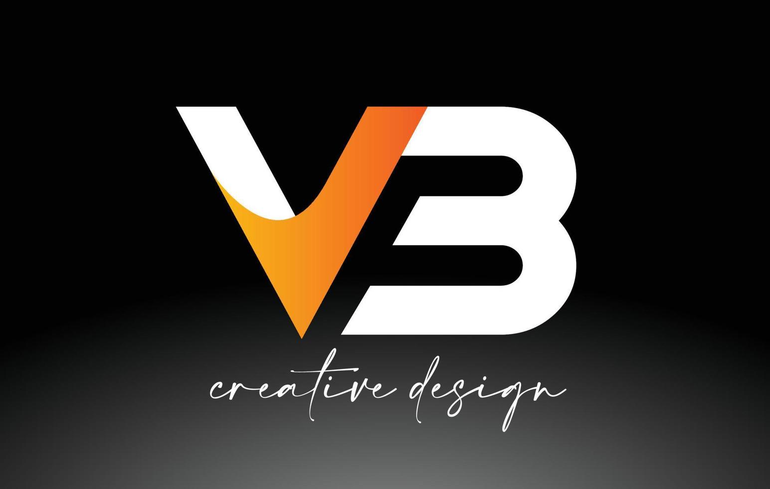 vb brev logotyp med vita gyllene färger och minimalistisk design ikon vektor