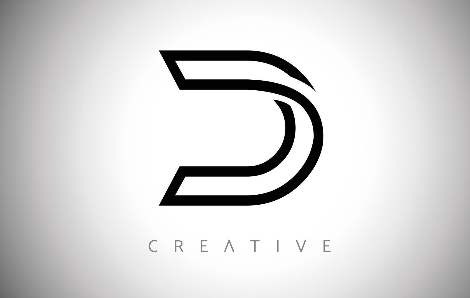 linjer d bokstav logotyp monogram ikon med kreativa moderna trendiga utseende vektor