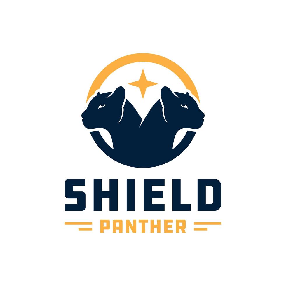 Panther-Tier-Schild-Illustration-Logo-Design vektor