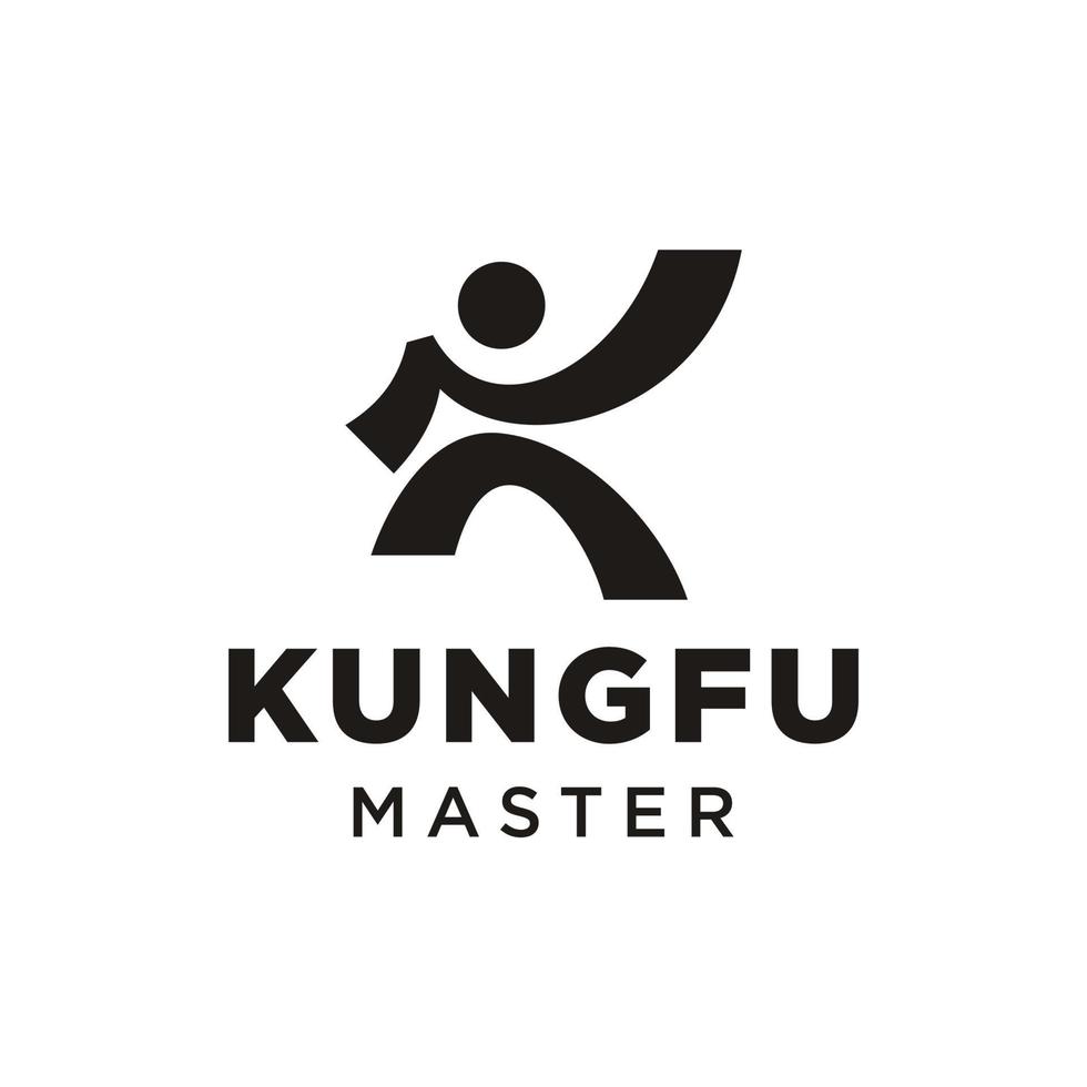 Buchstabe k Kungfu-Logo-Design vektor