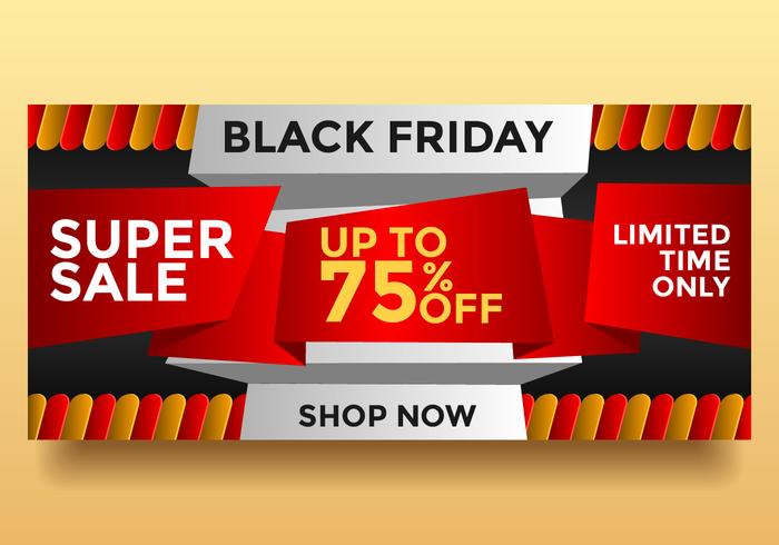 Svart fredag Super Sale Banner Vector