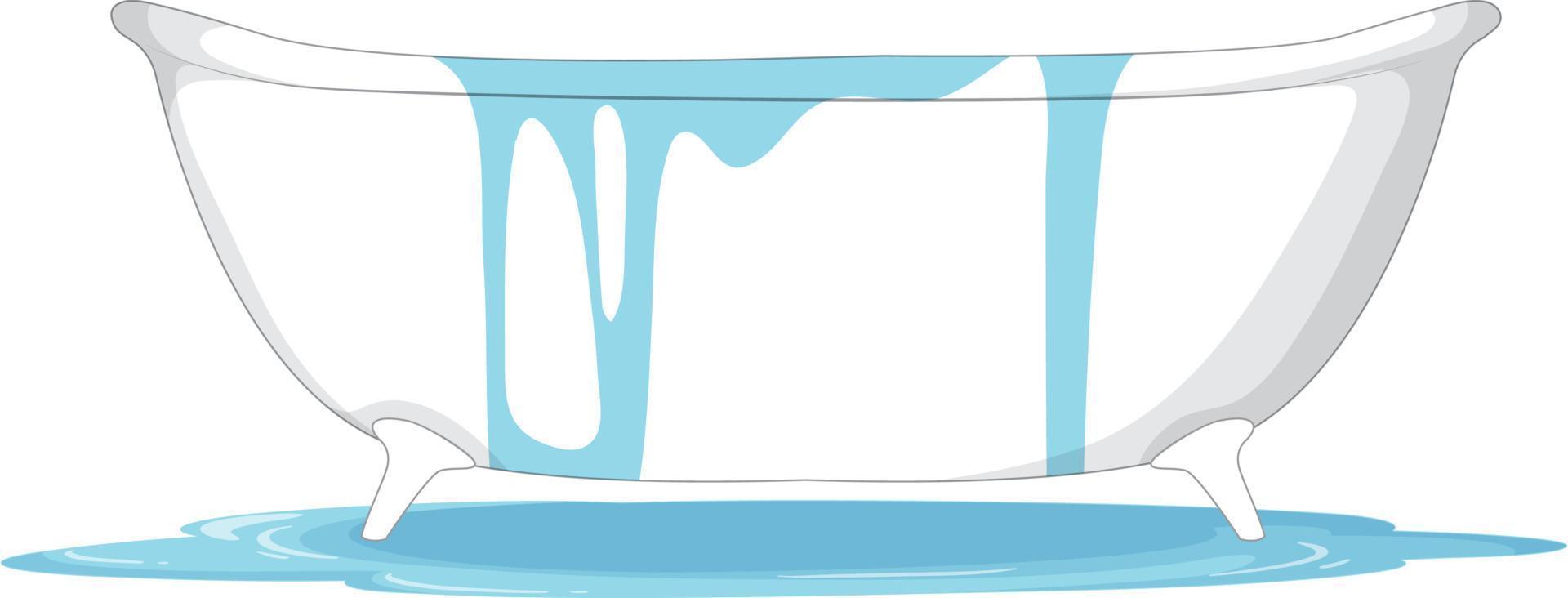 eine moderne Badewanne auf weißem Hintergrund vektor