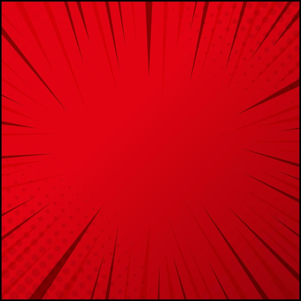 panorama röd komisk zoom med linjer - vektor
