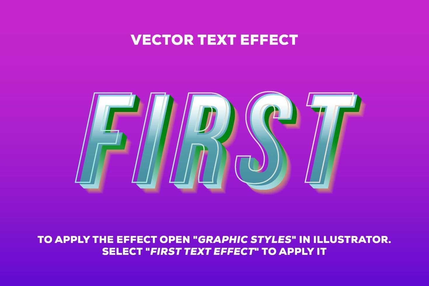 erster Vektortexteffekt vollständig bearbeitbar vektor