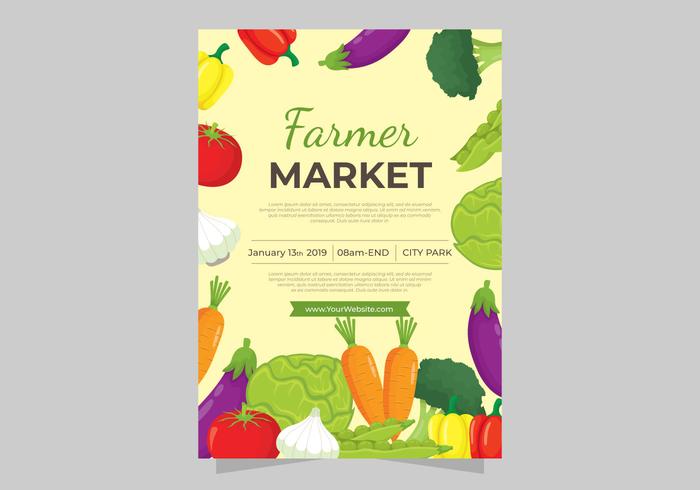 Flygblad Design Farmers Market vektor