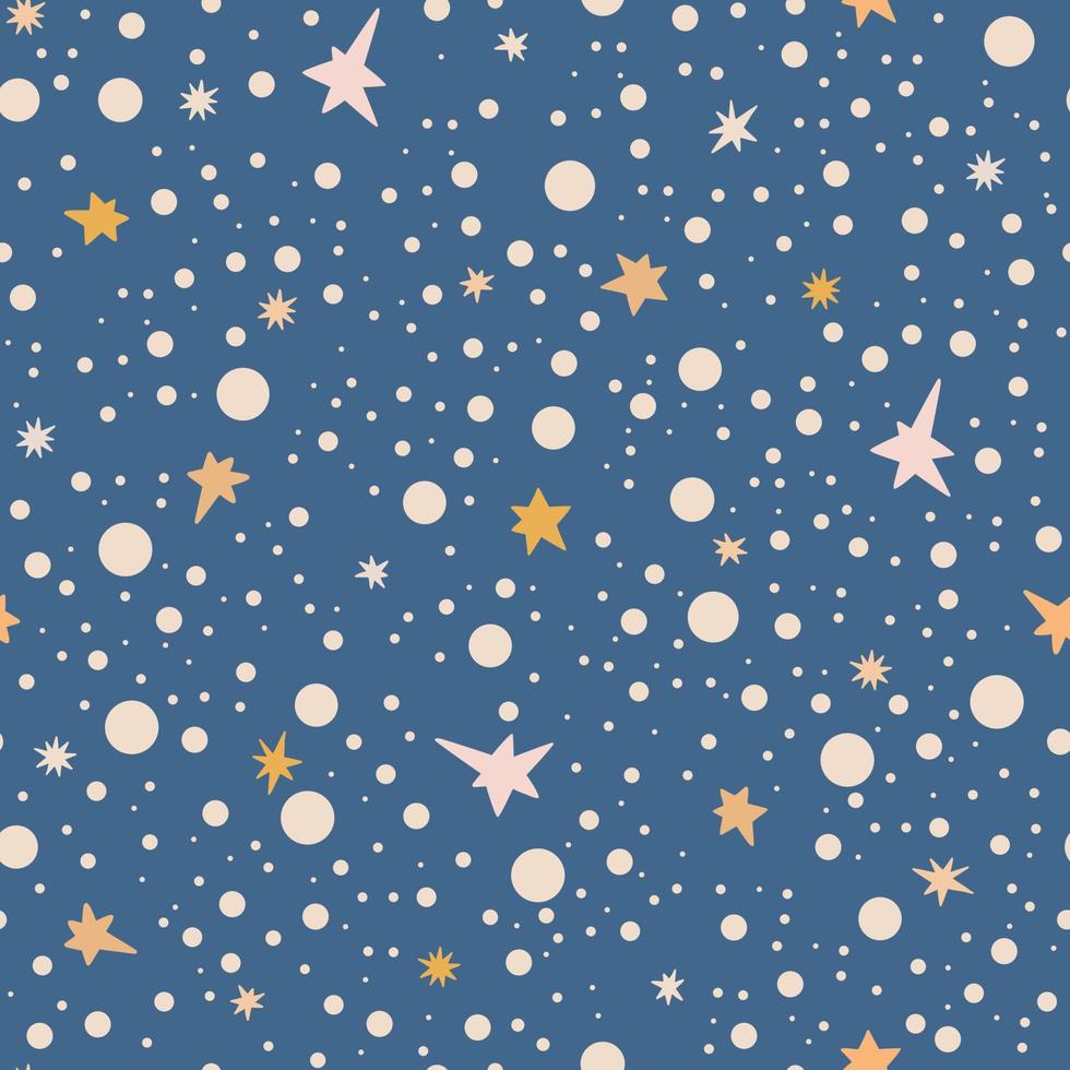 schöne Babydusche Sternenhimmel Polka Dot nahtlose Muster  Vektorillustration, handgezeichnete Sterne in zufälliger chaotischer  Reihenfolge, süße Träume Kinder lustiges einfaches Bild für Textilien,  Geschenkpapier 5598527 Vektor Kunst bei Vecteezy