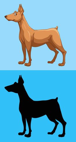 Brown-Hund auf blauem Hintergrund vektor