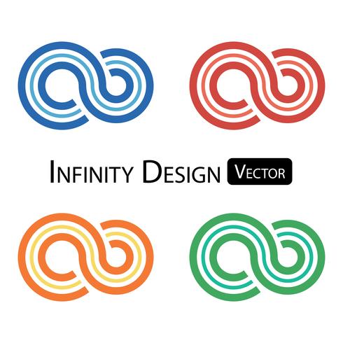 Sats med färgstark oändlighet symbol vektor