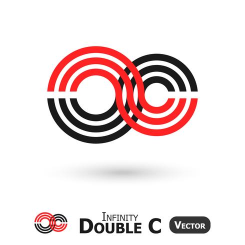 Double C Infinity (Infinity Sign sieht aus wie C-Form) vektor