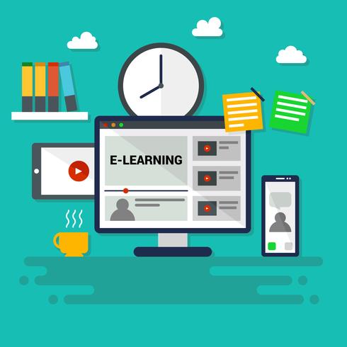 Ikonisk E-Learning Vector