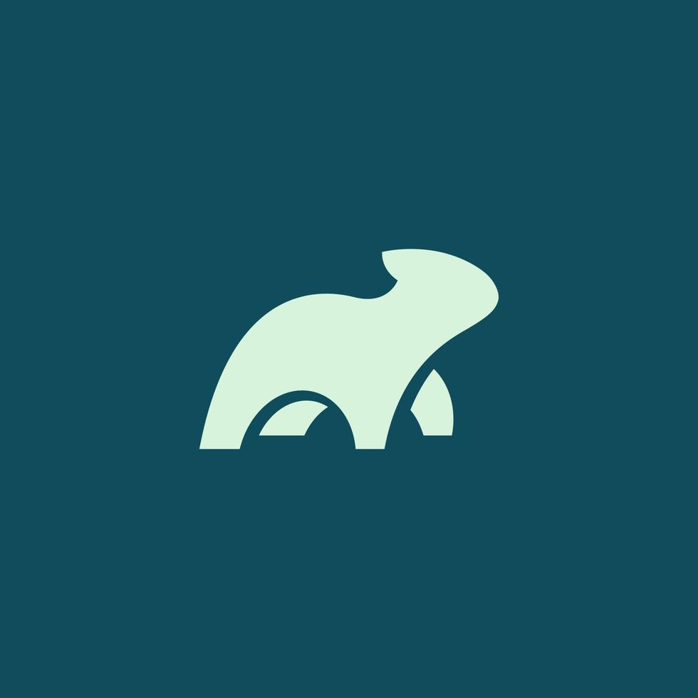 einfaches und sauberes Eisbär-Silhouette-Logo. Vektor-Illustration vektor