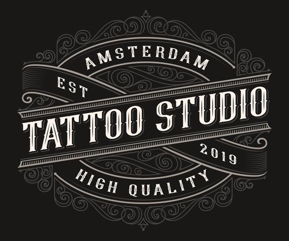 Vintage Tattoo-Logo-Design vektor