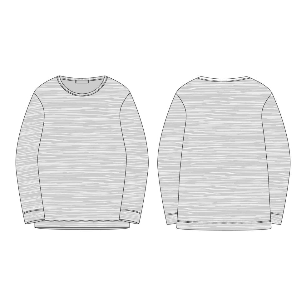 Sweatshirt aus Melange-Stoff isoliert auf weißem Hintergrund. vektor