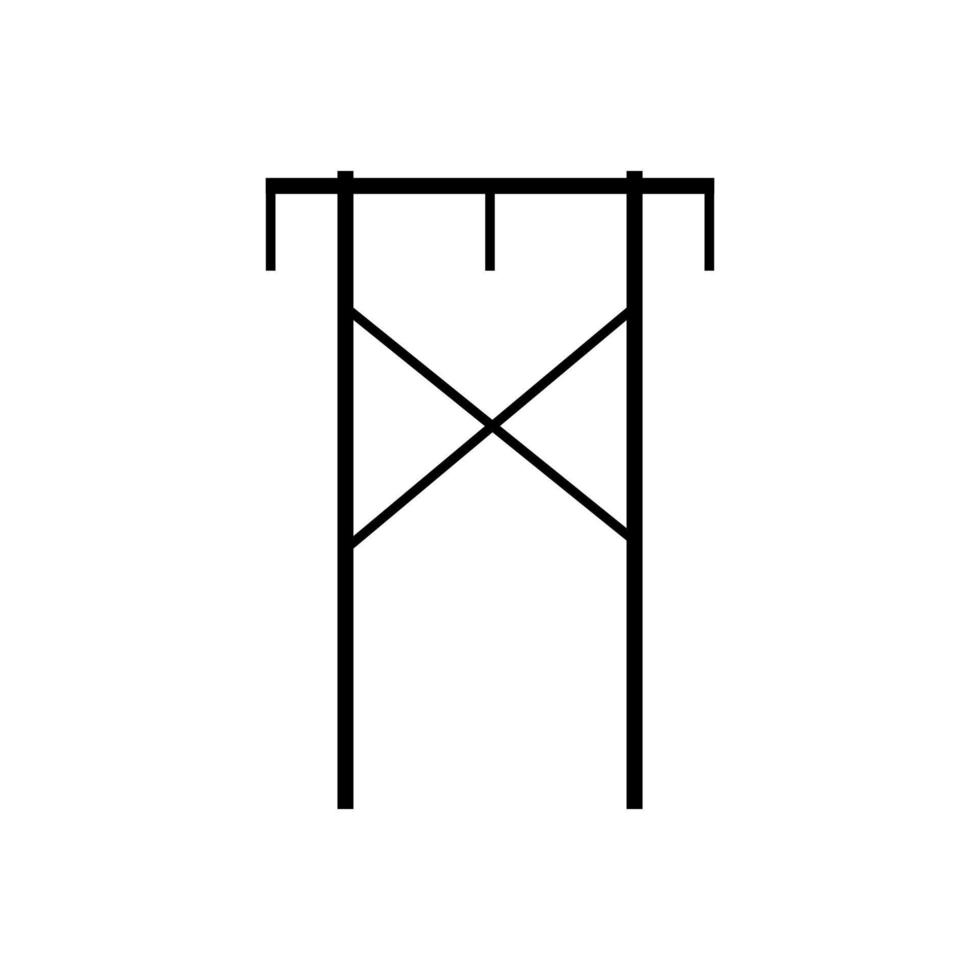 Flaches Design des Stromleitungssymbols. Symbol für Stromleitungsturm. vektor