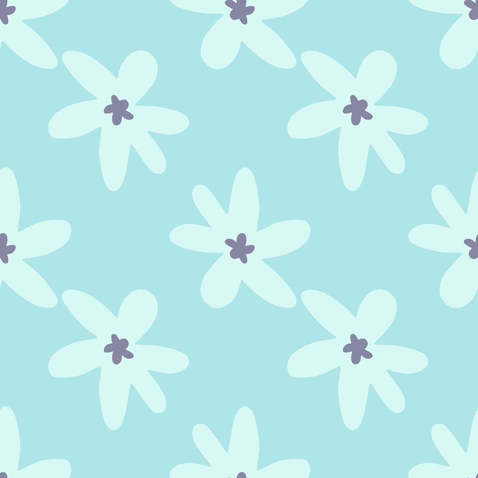 Nahtloses Blumenmuster mit Gänseblümchen in blauen Farben. einfache Kulisse im naiven Stil. vektor