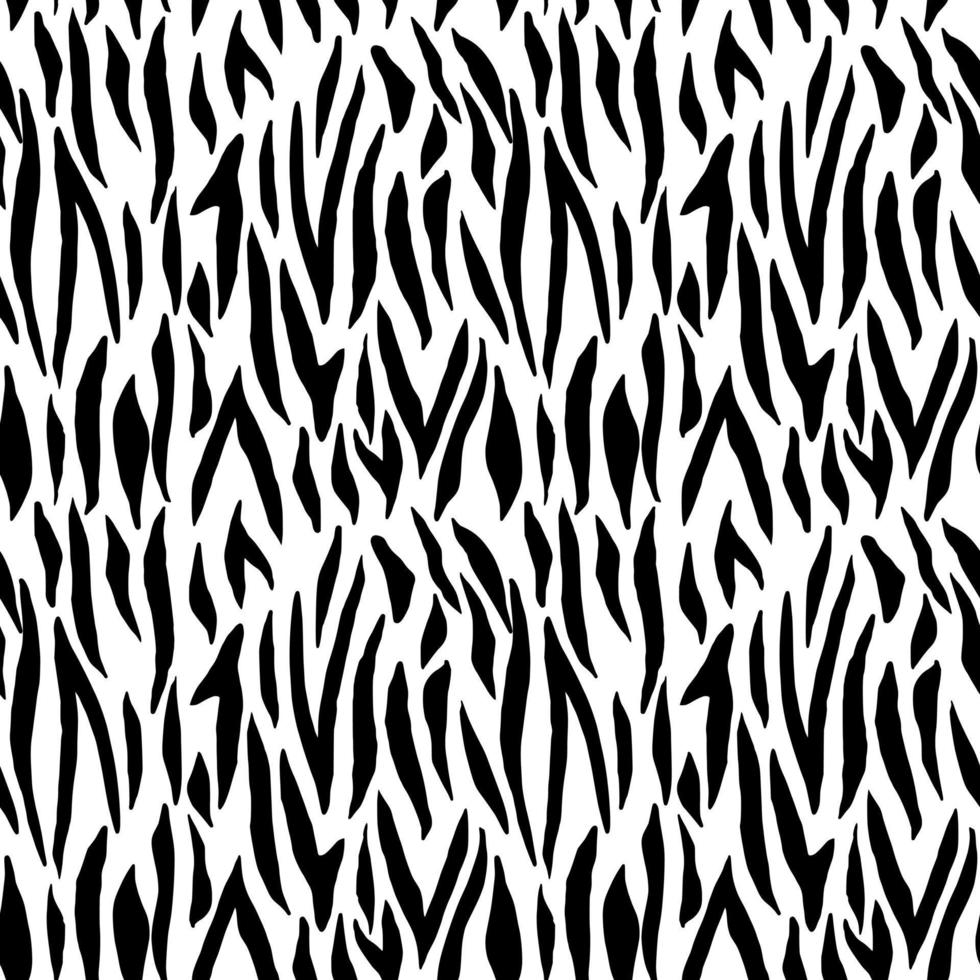 nahtloses muster des einfarbigen zebras. abstrakte Lederstreifen mit exotischem Druck in Schwarz-Weiß-Farben. Natursafari-Tierdruck. vektor