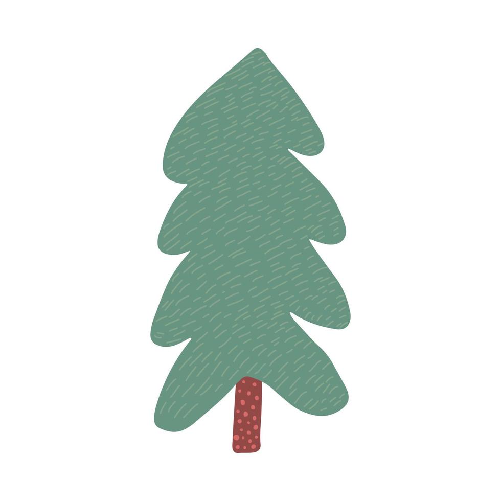 Weihnachtsbaum im Doodle-Stil isoliert auf weißem Hintergrund. hand gezeichnetes feiertags-tannensymbol. vektor