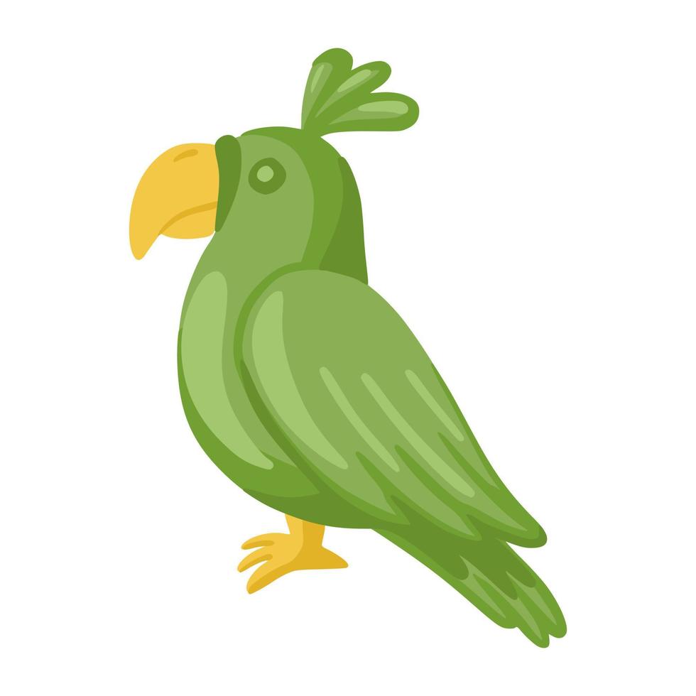 grön papegoja isolerad isolerad på vit bakgrund. vektor