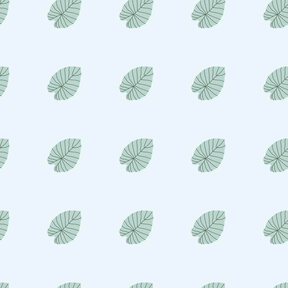 minimalistisk sömlös doodle mönster med naturliga blad silhuetter. blå palett konstverk. vektor