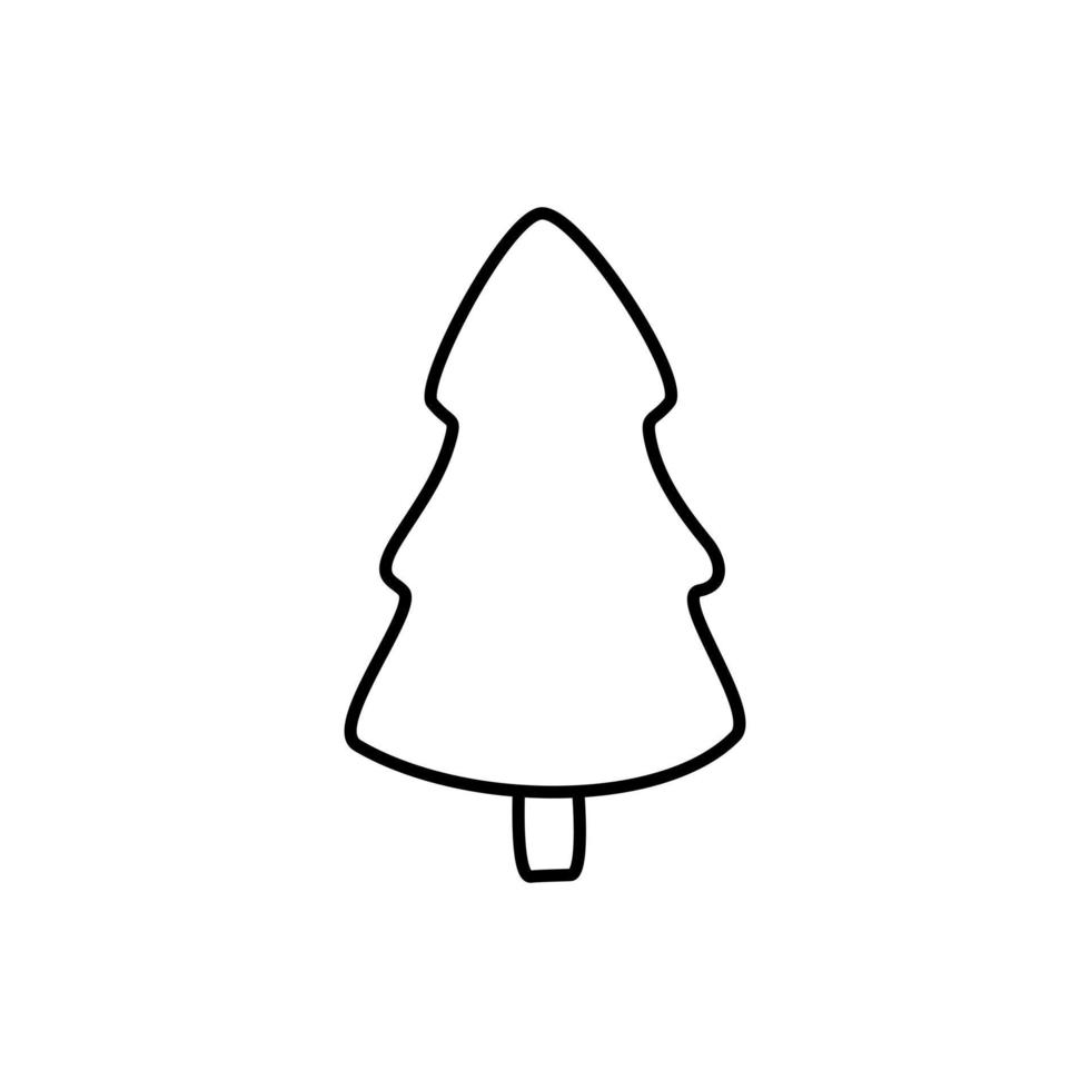 Baumzeichen isoliert auf weißem Hintergrund. Einfaches Tannensymbol im Umrissstilsymbol. vektor