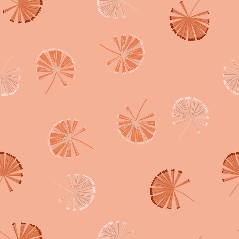 natur botaniska sömlösa mönster med handritad palm licuala prydnad. rosa pastell bakgrund. vektor